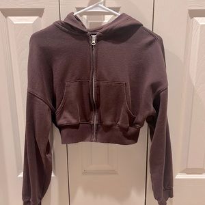 H&M Brown Crop Hoodie